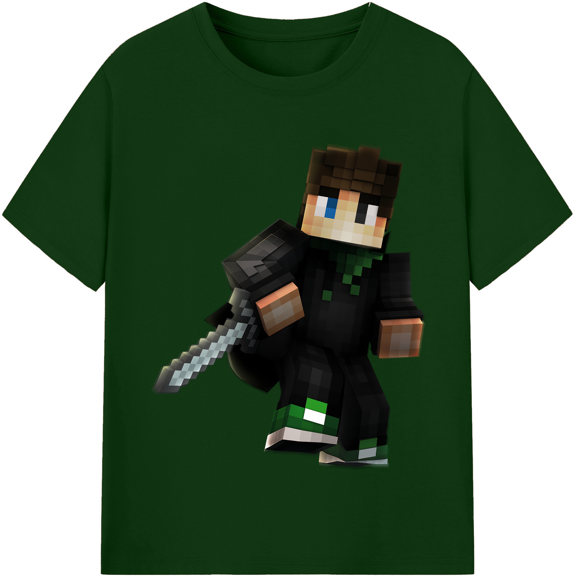 （画像用） マインクラフト ブロックの世界 Minecraft MC Block world 綿100％半袖Tシャツ（フロントプリント）